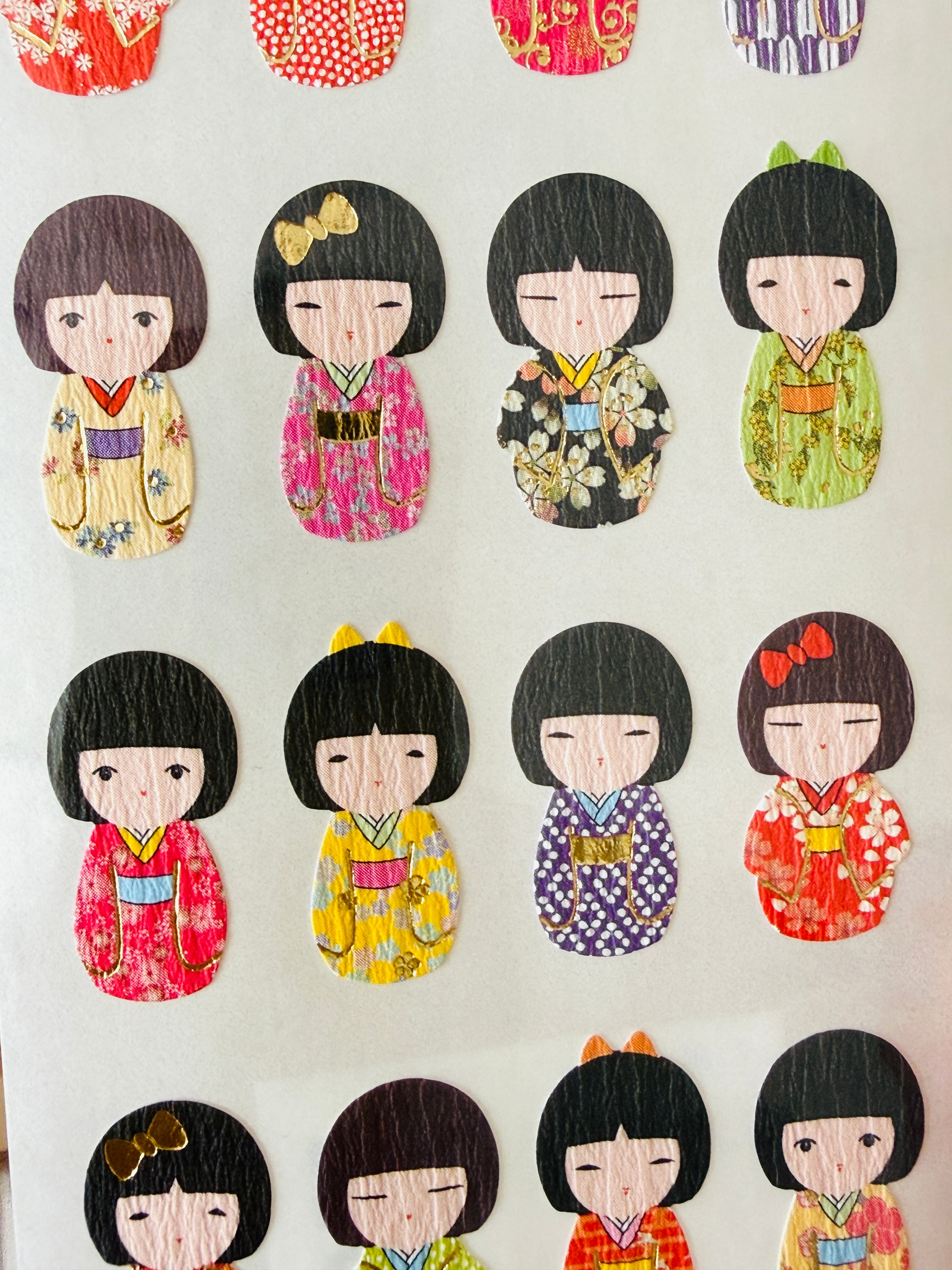 Kokeshi Girls sticker sheet