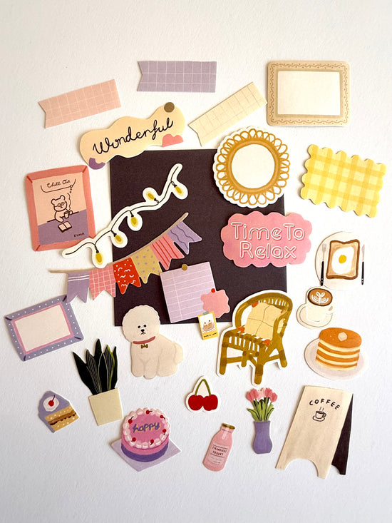 [Greeting Life] Dog & Cafe Embellishments flake stickers