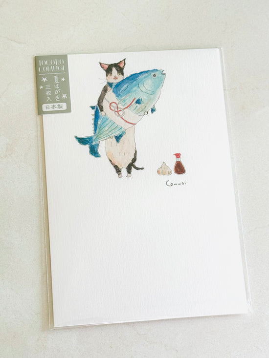 [tocorocomugi] Katsuo Nyanko postcards · set of 3