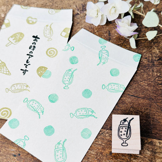 [RiraRira Hanko] Cream Soda rubber stamp