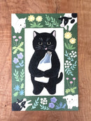 [4legs] Moo Milk Cat postcard