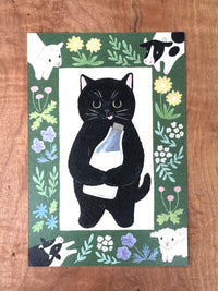 [4legs] Moo Milk Cat postcard