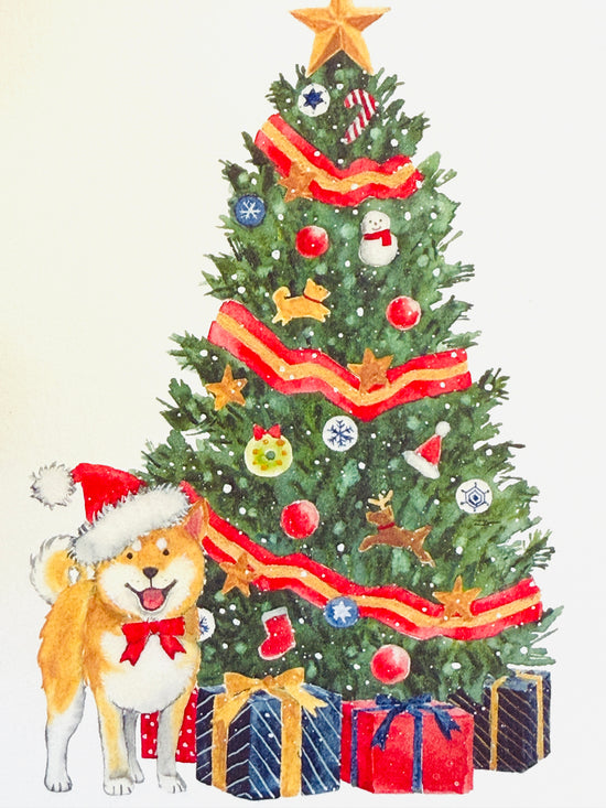 [Natsuka Murata] Shiba Christmas Tree postcard
