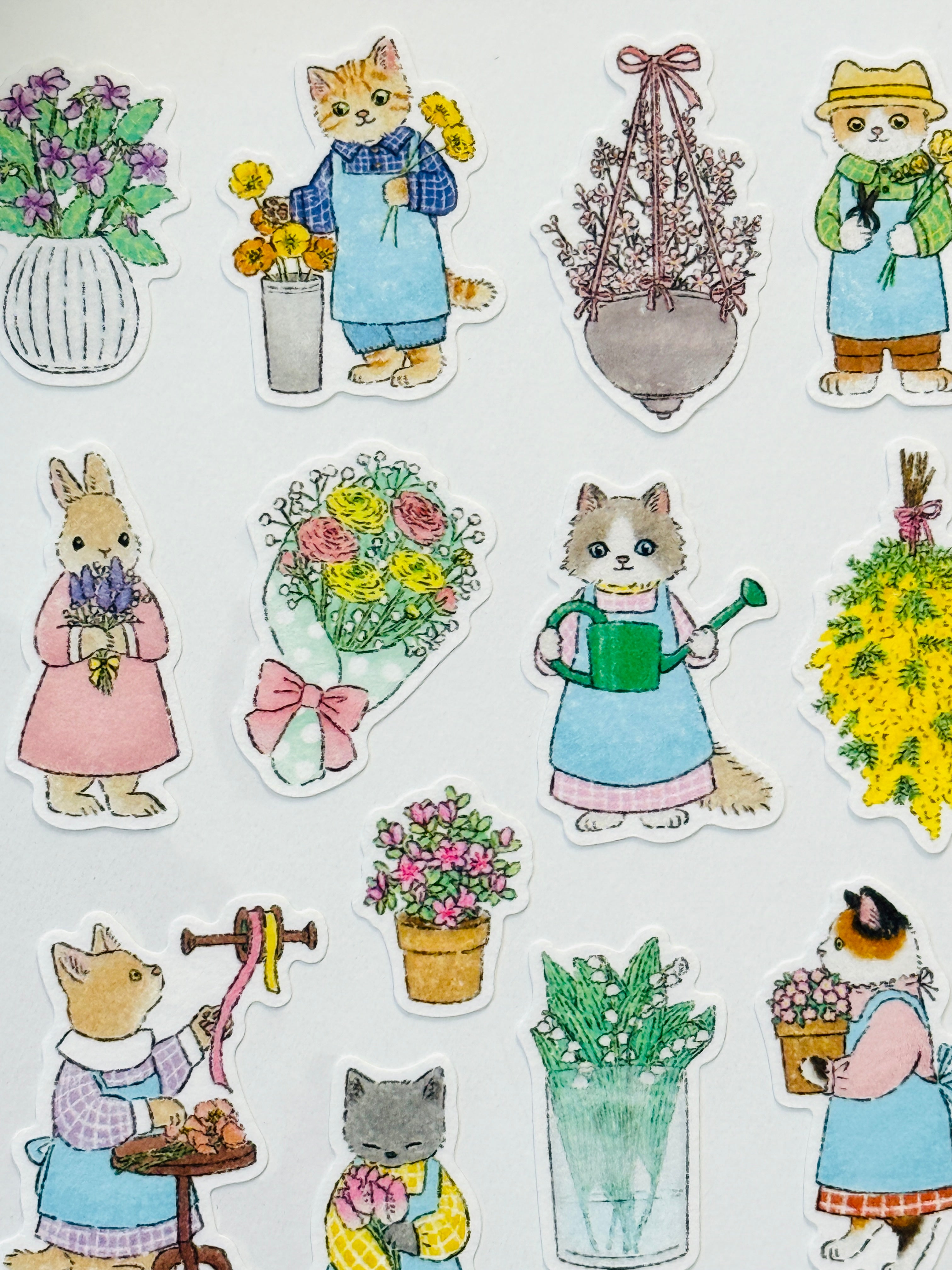 [Akane Kotoko] Cat Flower Shop in Spring sticker sheet