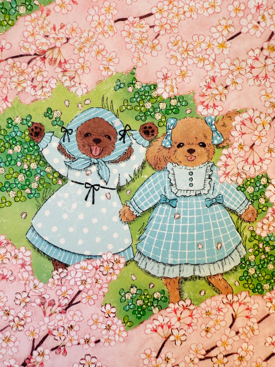 [Akane Kotoko] Toy Poodle & Cherry Blossoms postcard