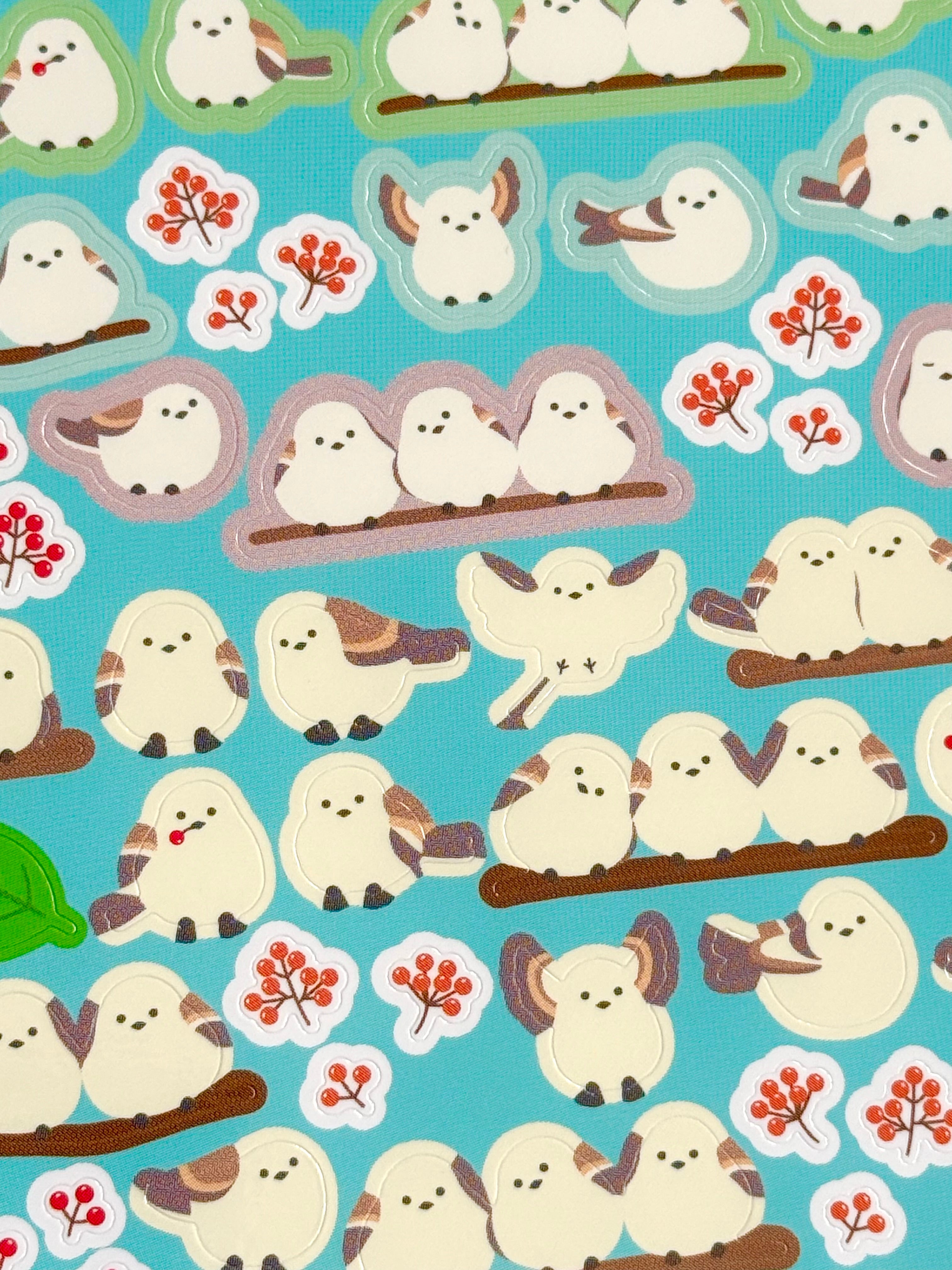 [Ryu-Ryu] Shimaenaga • Long Tailed Tit Birdie Circle Seals sticker sheet