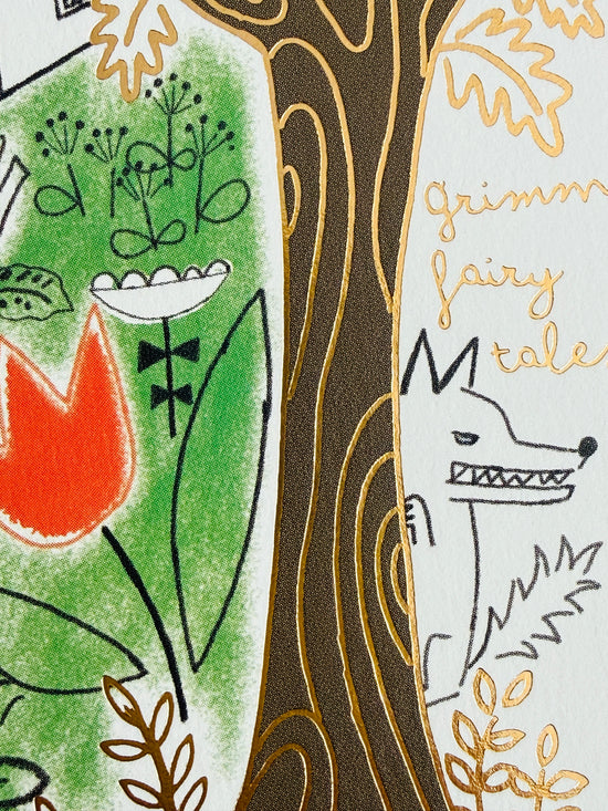 [SEAL-DO] Shinzi Katoh x Walking Literature series: Little Red Riding Hood · Sparkling postcard