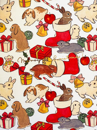 [Schinako Moriyama] Bunny Christmas Stockings You postcard