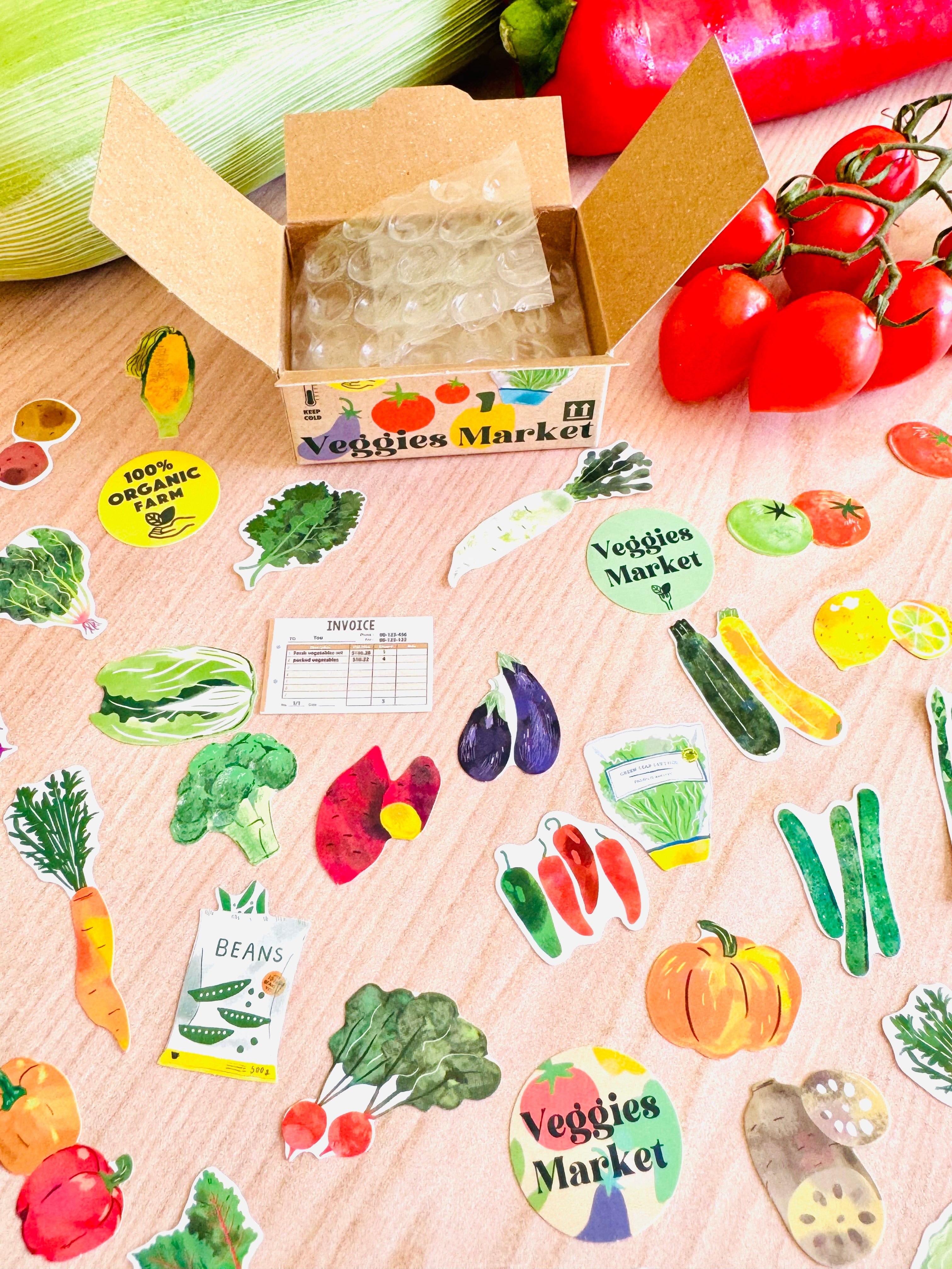 [Greeting Life] Vegetable 🥗 Delivery Box flake stickers