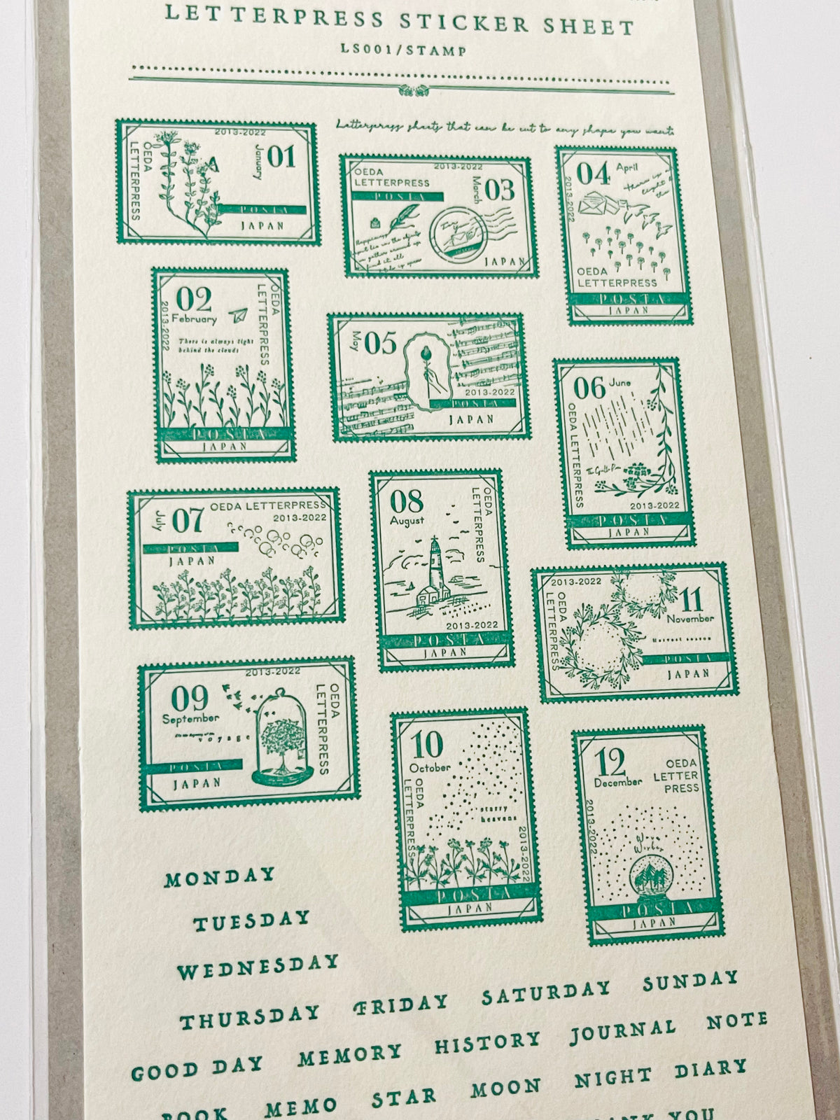oeda letterpress: uncut stamp style (last stock)
