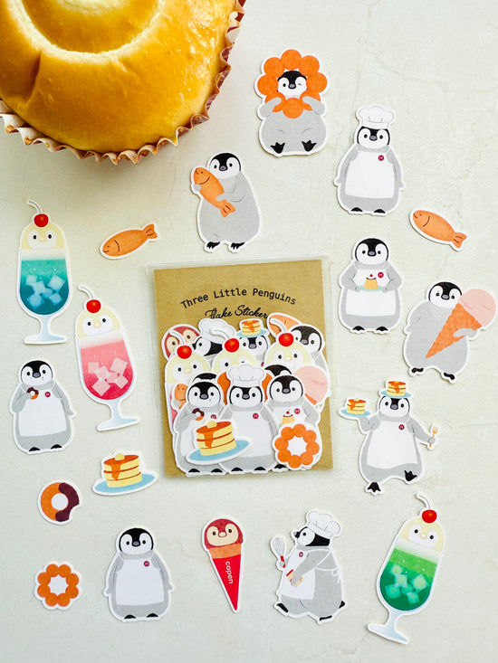 [trois M] 🐧 Penguin Dessert flake stickers