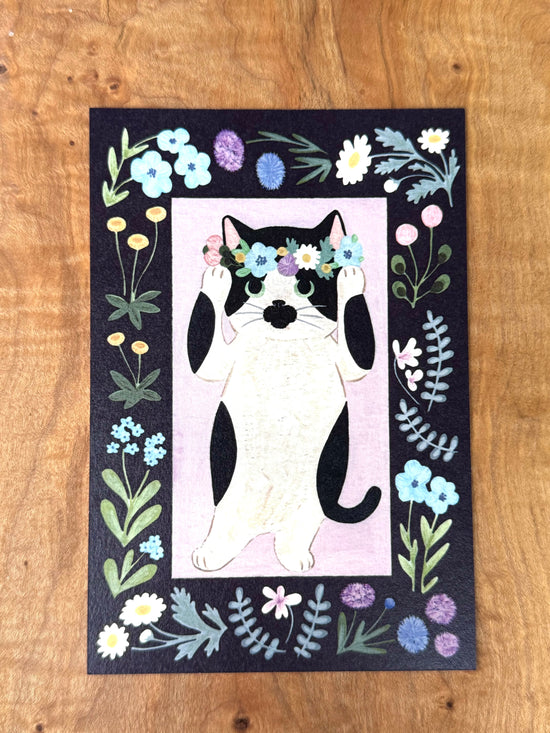 [4legs] British Shorthair Flower Crown postcard
