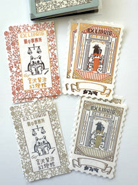 [SEAL-DO] Shinzi Katoh x Kenji Miyazawa "The Cat Office" Ex Libris Booklet · Letterpress Stickers