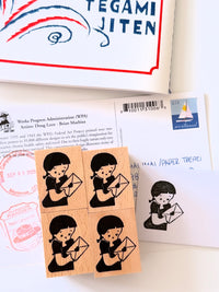 [Nobarasha] Big Letter Girl 💌 Hanko rubber stamp