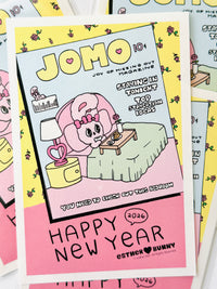 [Esther Kim] Esther Bunny! Joy of Missing Out · Happy New Year 2026 postcard (set of 3)