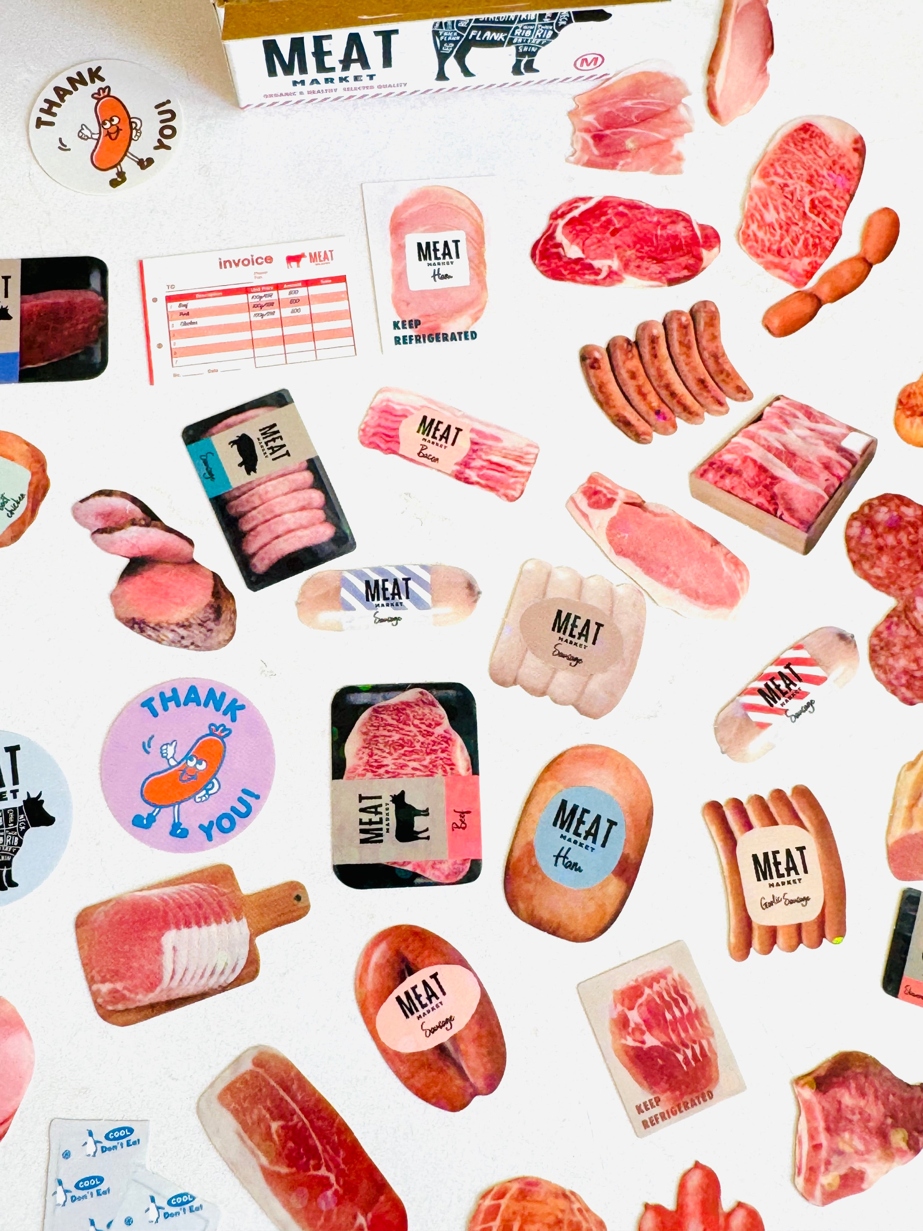 [Greeting Life] Meat 🥩 Delivery Box flake stickers