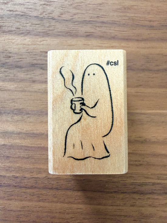 [I Love Stamp] Ghostie Hot Beverage Break rubber stamp