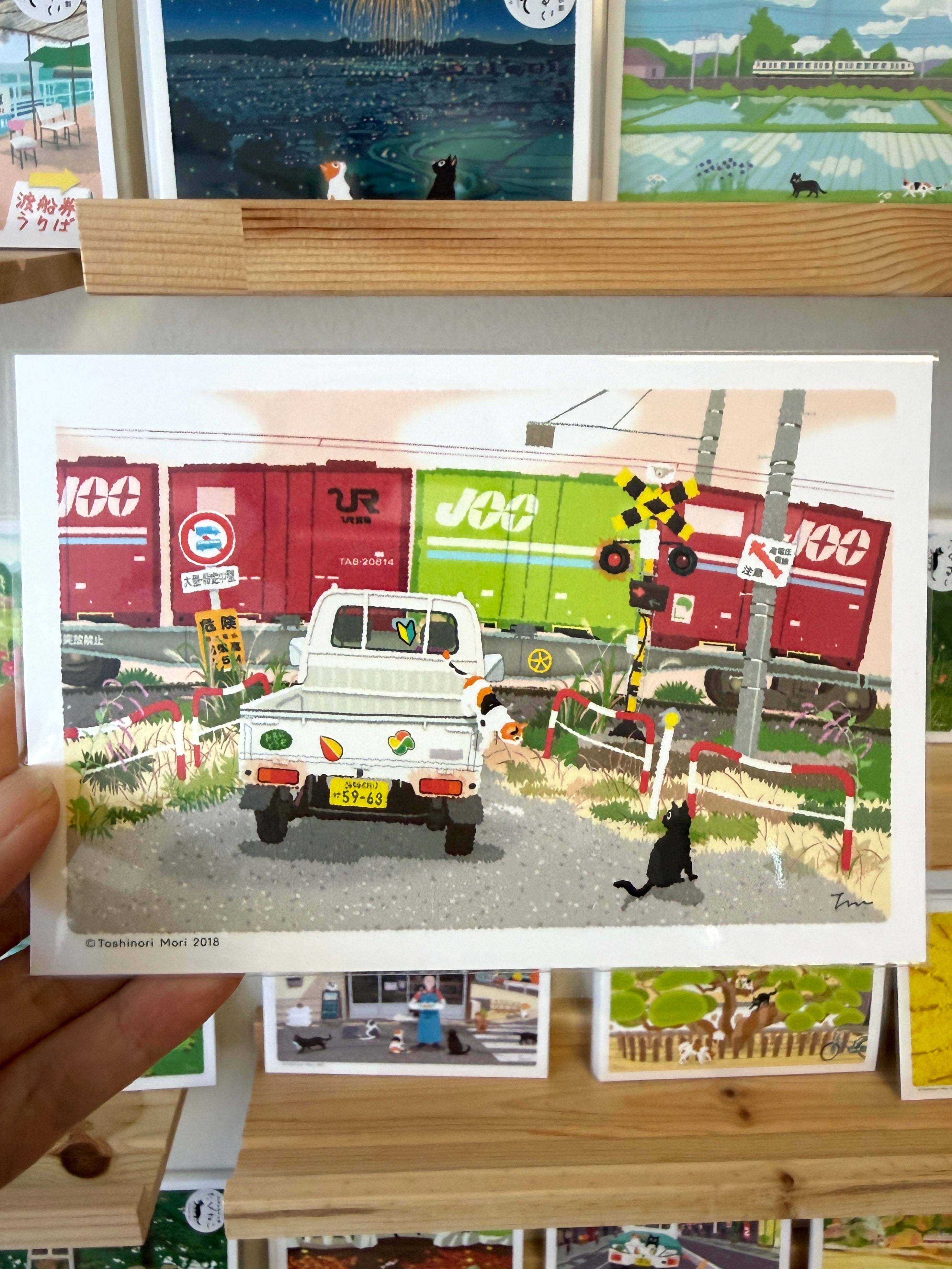 [Tabineko] Freight Train Crossing (2018) postcard x Toshinori Mori