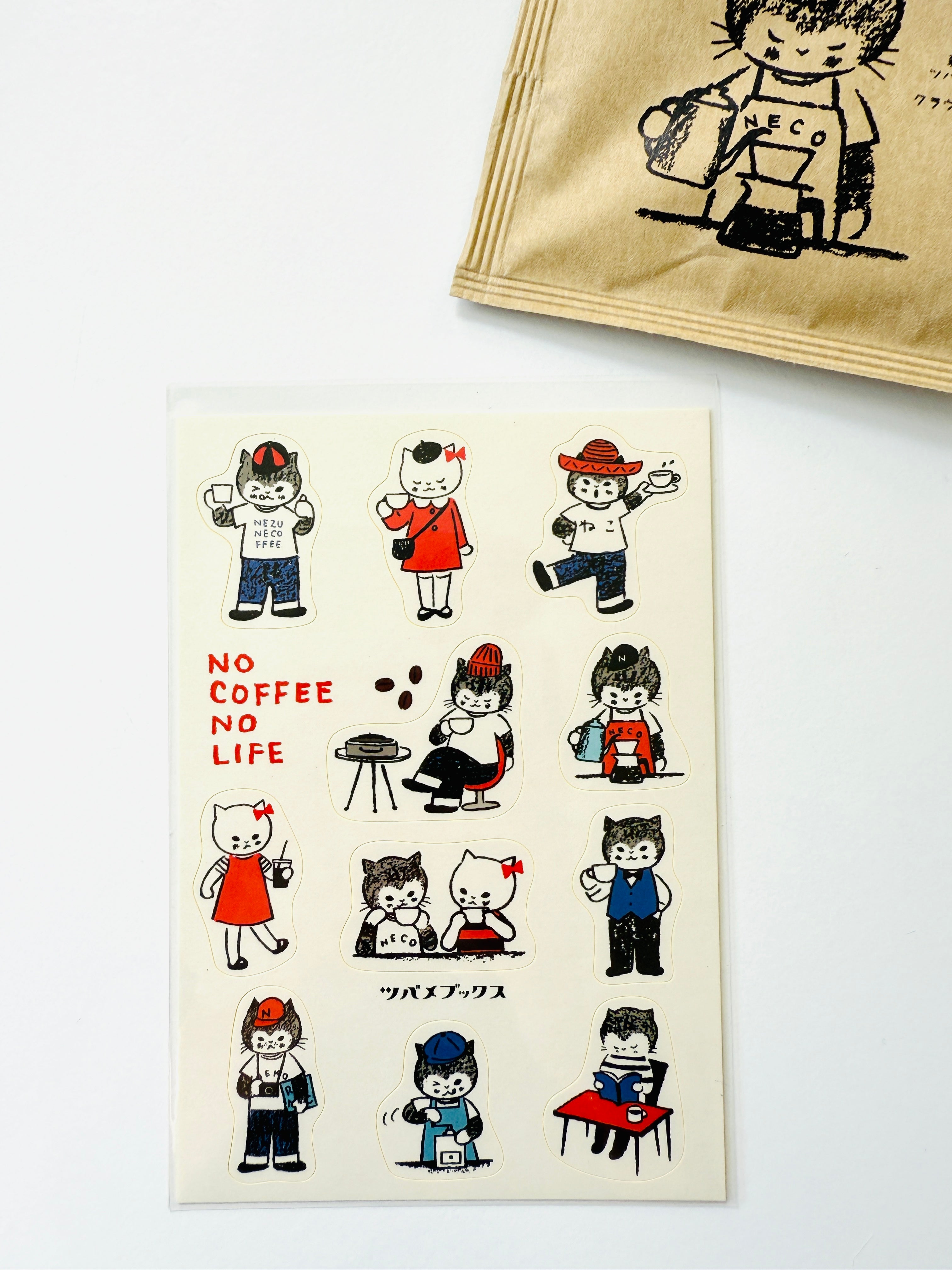 [Tsubame Books] No Coffee No Life sticker sheet