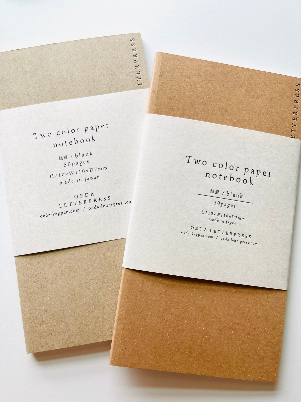 oeda letterpress: two color paper vertical notebook