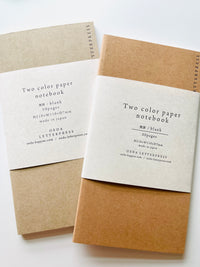 oeda letterpress: two color paper vertical notebook