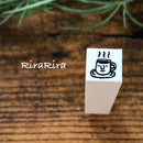 [RiraRira Hanko] Hot Beverage Drink Mug mini rubber stamp