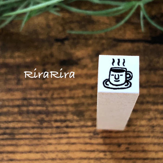 [RiraRira Hanko] Hot Beverage Drink Mug mini rubber stamp