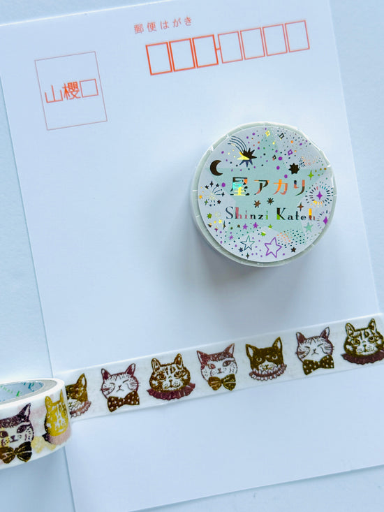 [SEAL-DO] Shinzi Katoh x HOSHI AKARI · Cat's Make-Up washi tape