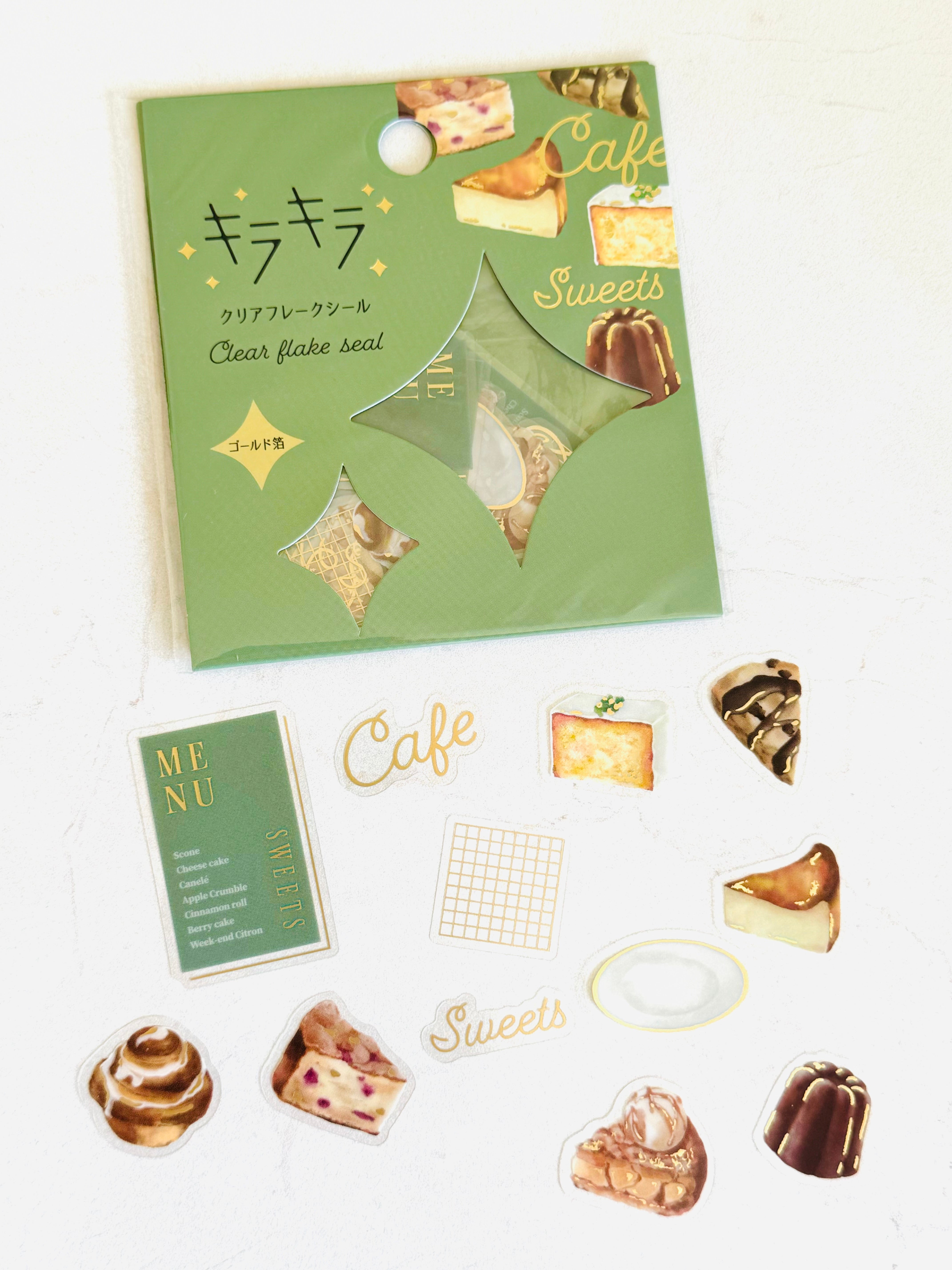[World Craft] Cafe Sweets Kira Kira flake stickers (last chance • no restock)