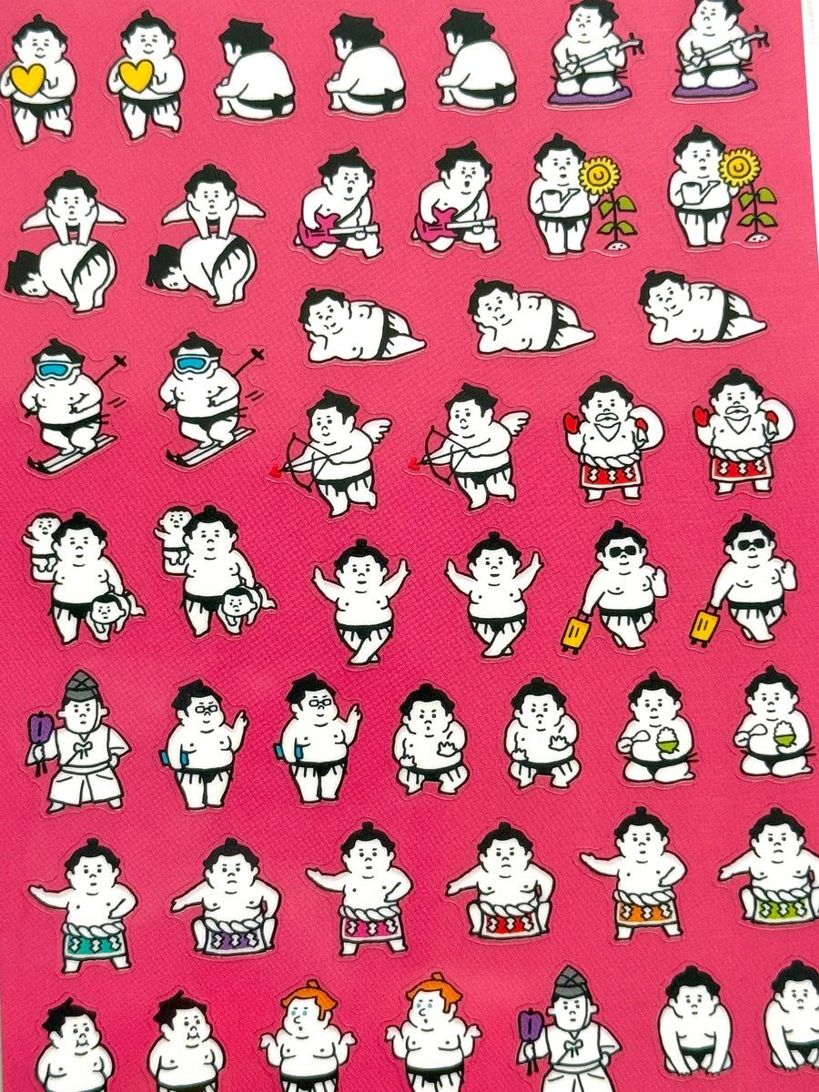 [MIND WAVE] Sumo poses sticker sheet – papertreats