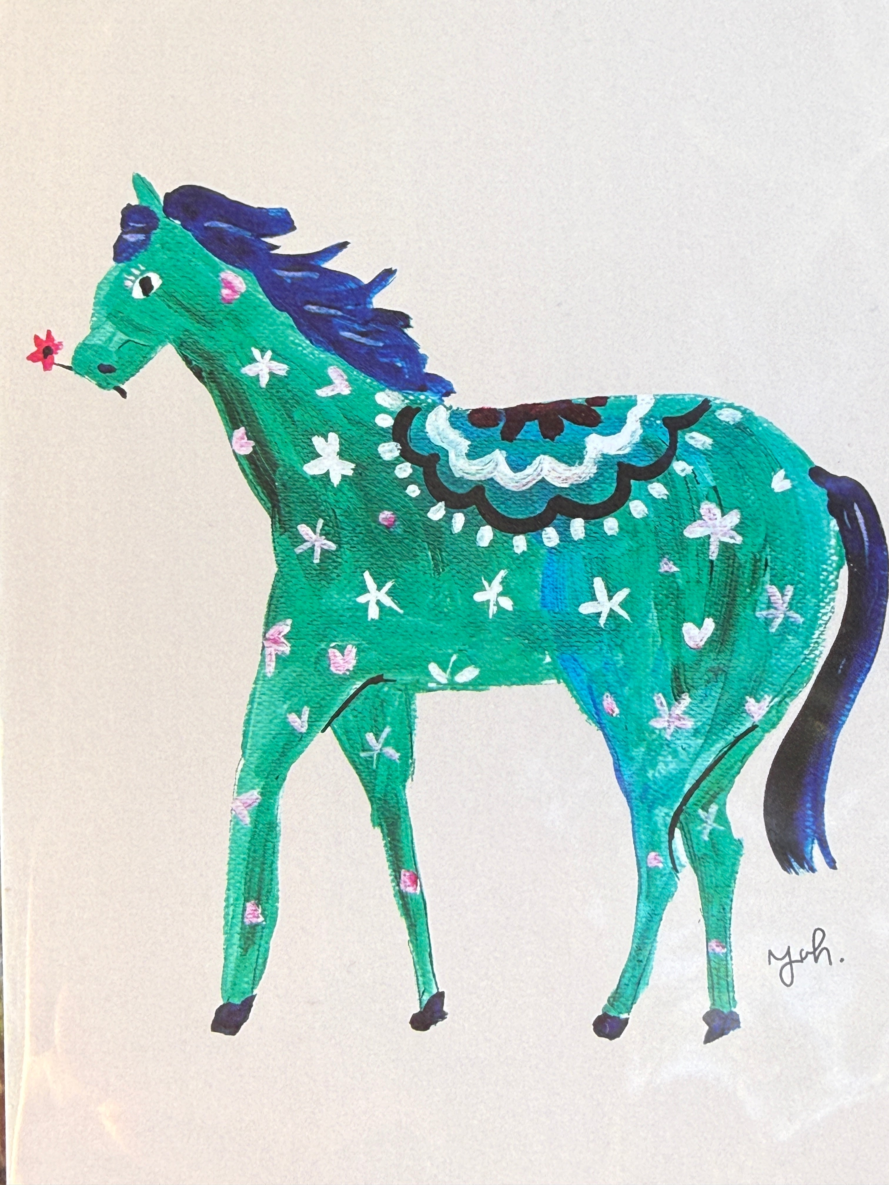 [Yuh Takahashi] Blue Horse postcard