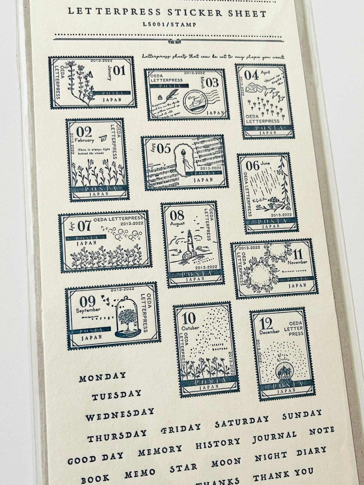 oeda letterpress: uncut stamp style (last stock)