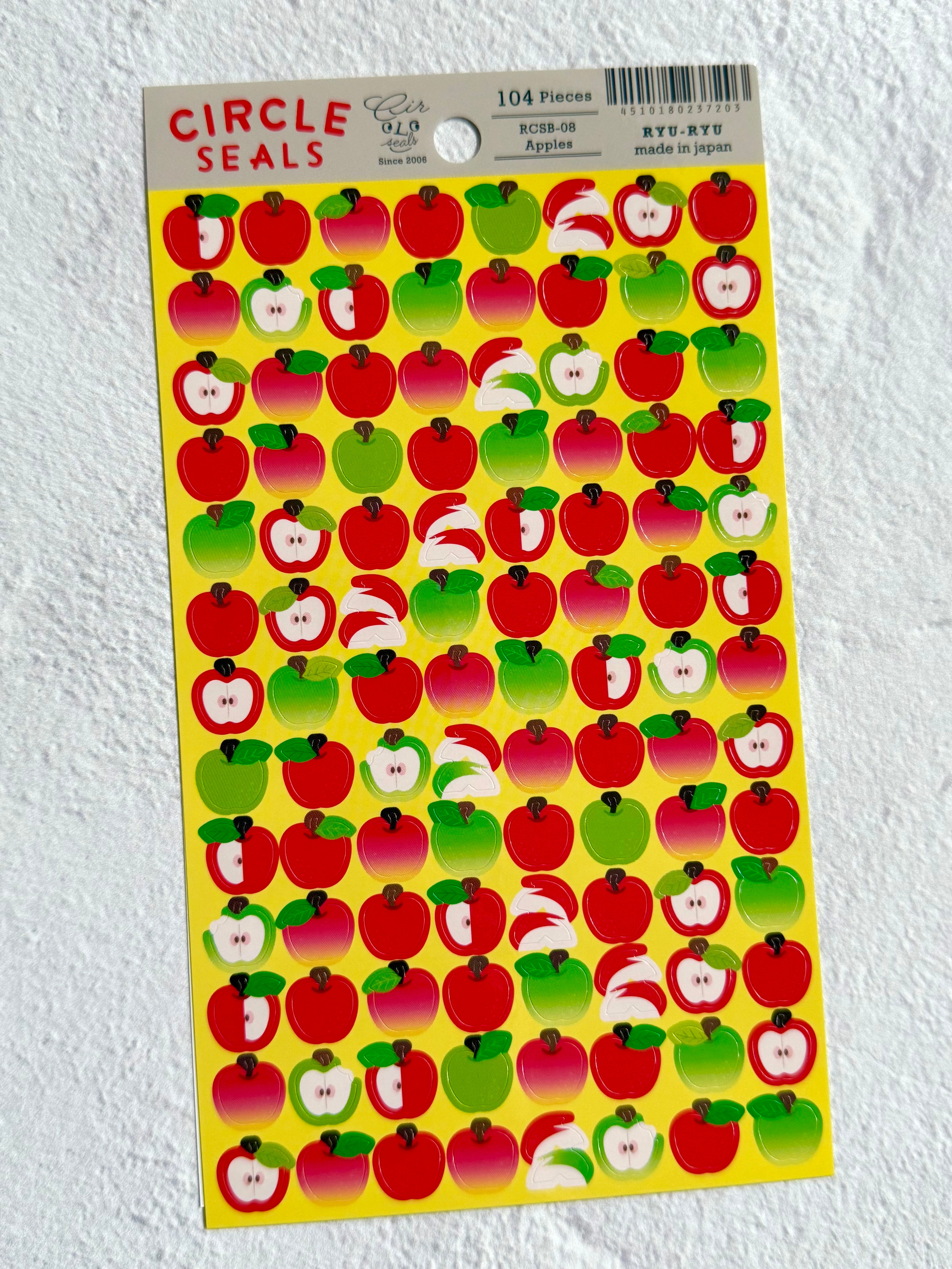 [Ryu-Ryu] Apples Circle Seals sticker sheet