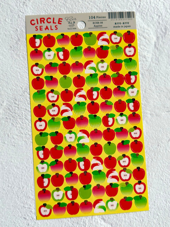 [Ryu-Ryu] Apples Circle Seals sticker sheet