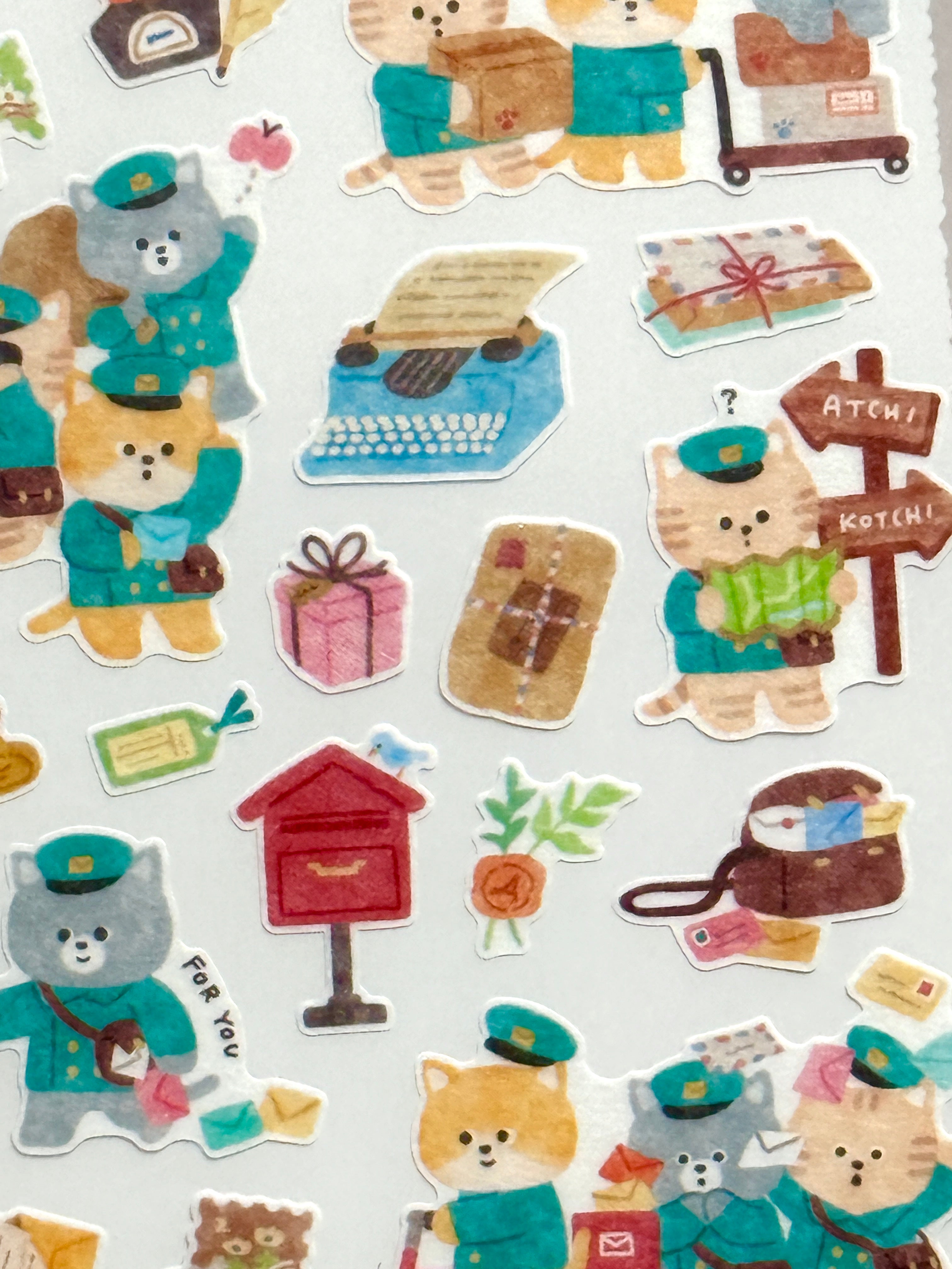 [MIND WAVE] Waku Waku series • Bookstore, Flower, Furniture, Post Office, Restaurant and Vegetable Store sticker sheet