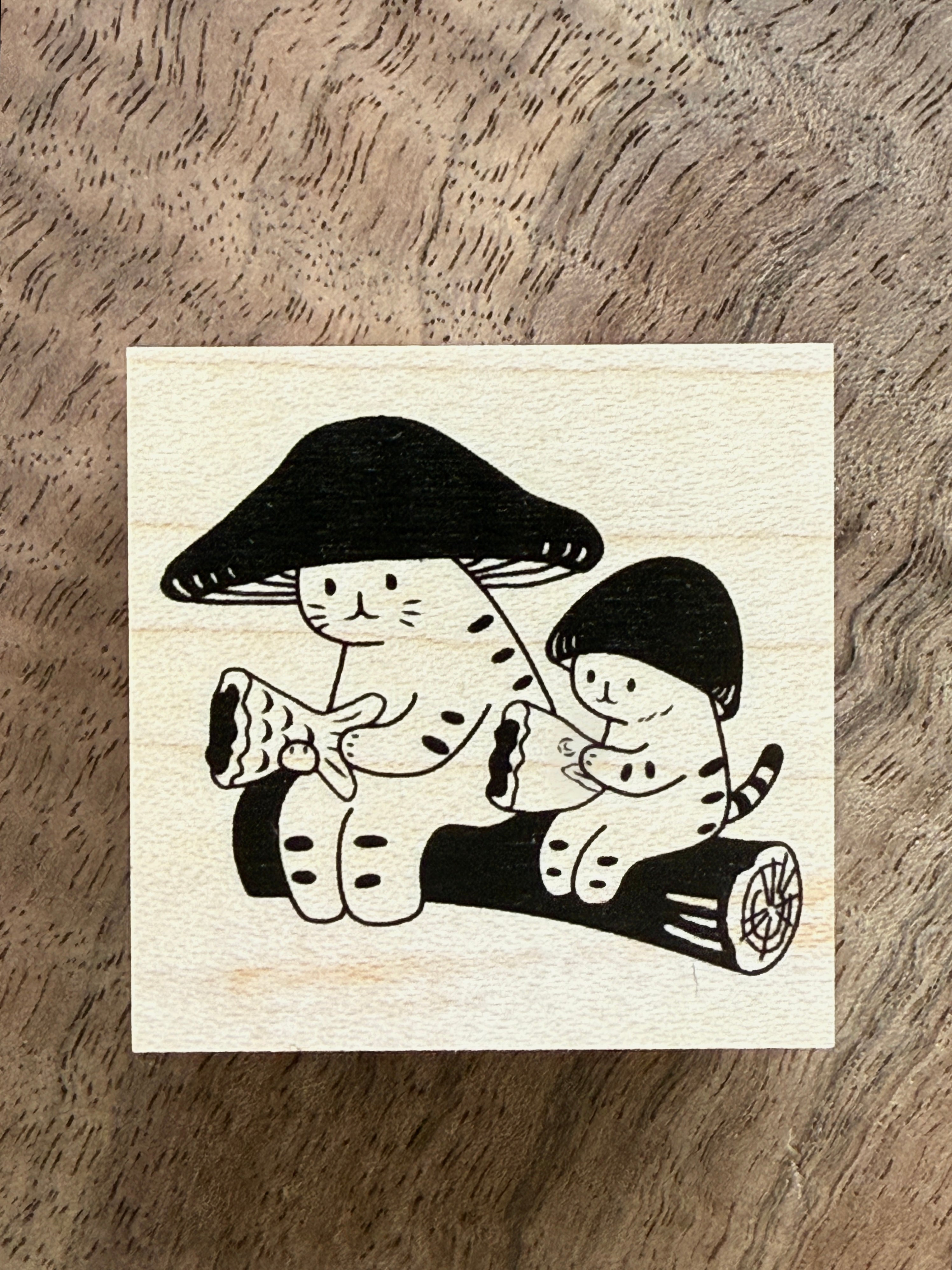 [Mushroom Cat] Taiyaki Snack rubber stamp x 4legs
