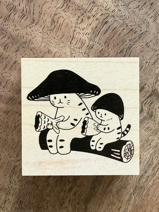 [Mushroom Cat] Taiyaki Snack rubber stamp x 4legs