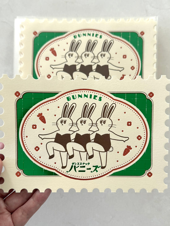 [ob1toy] Bunnies • ob1toy x ROKKAKU collaboration Foil Stamp collaboration {Postage Stamp Cut}