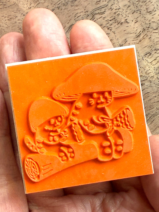 [Mushroom Cat] Taiyaki Snack rubber stamp x 4legs