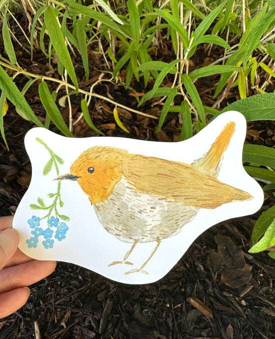 [4legs] Robin Die-Cut card