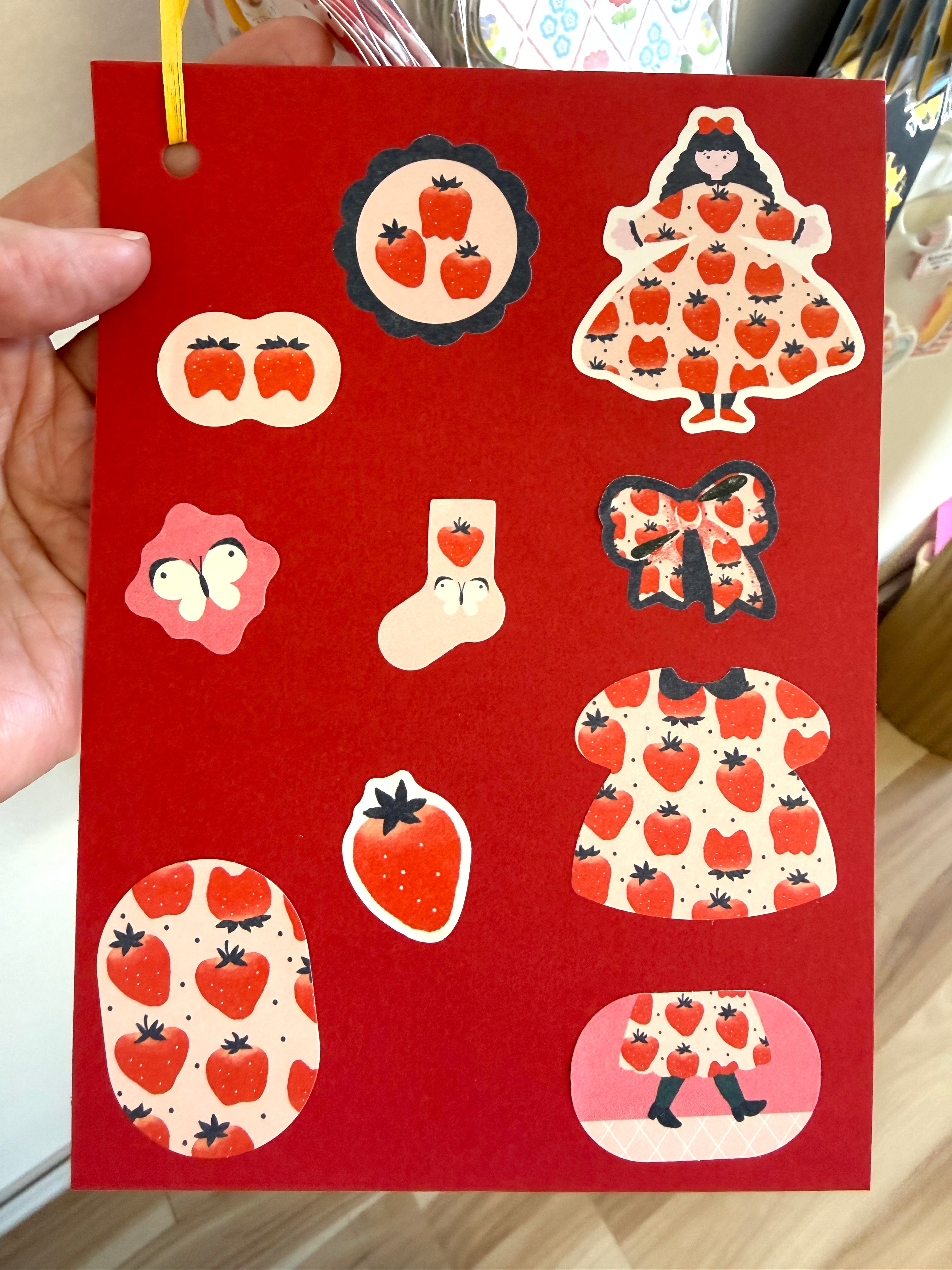 [World Craft] Strawberry Outfit Wardrobe flake sticker