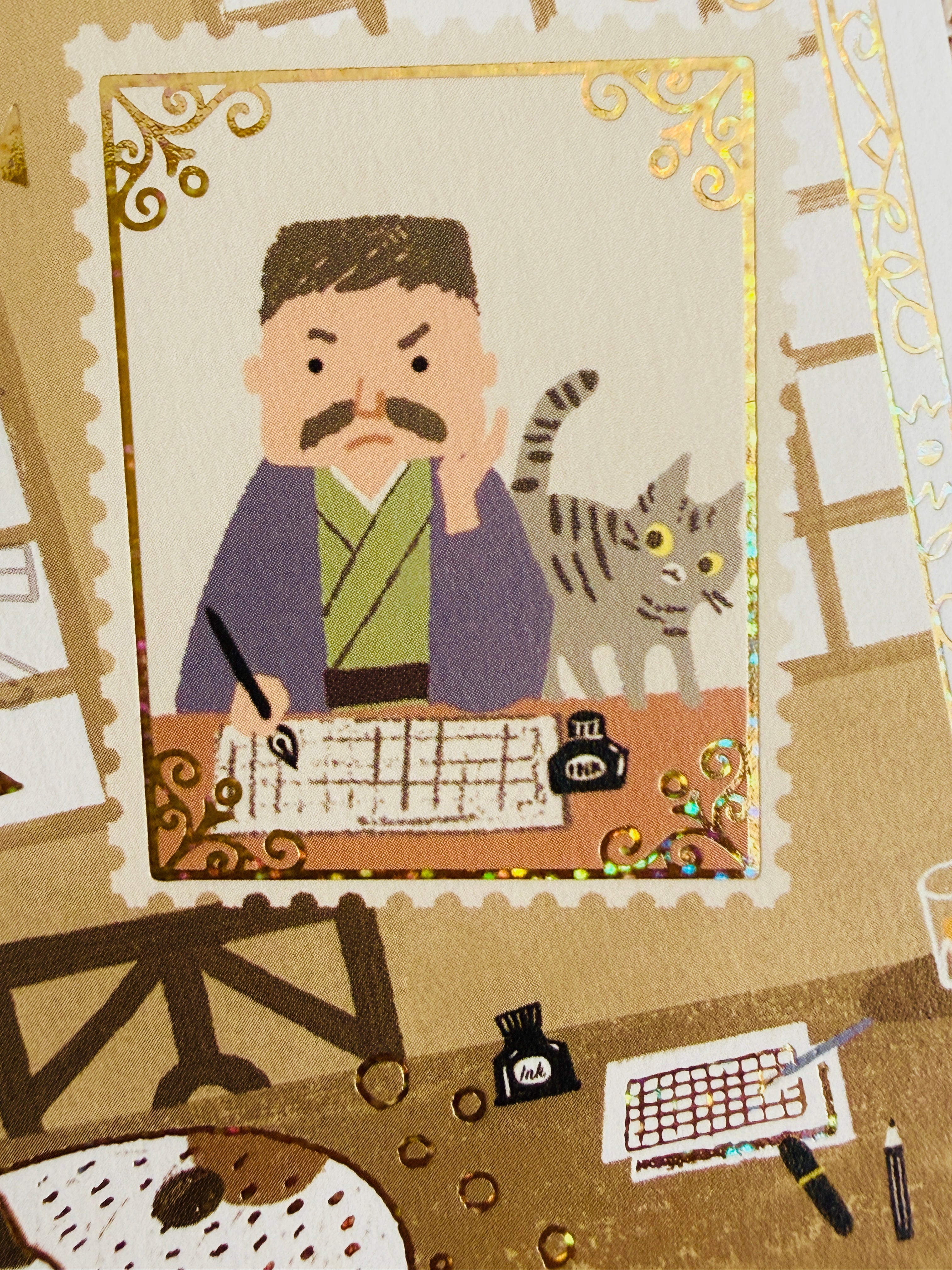 [SEAL-DO] I Am a Cat Sparkling postcard x Shinzi Katoh Walking Literature series