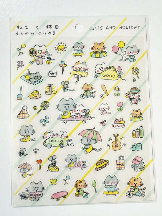 [Noriyuki Echigawa] cozyca x Cats and Holiday sticker sheet