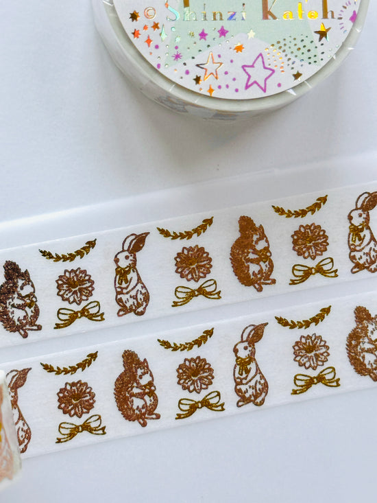 [SEAL-DO] Shinzi Katoh x HOSHI AKARI · Rabbit & Squirrel washi tape