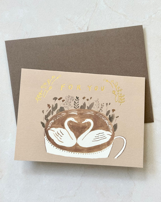 [Shoichiro Tobimatsu] Swan Latte greeting card