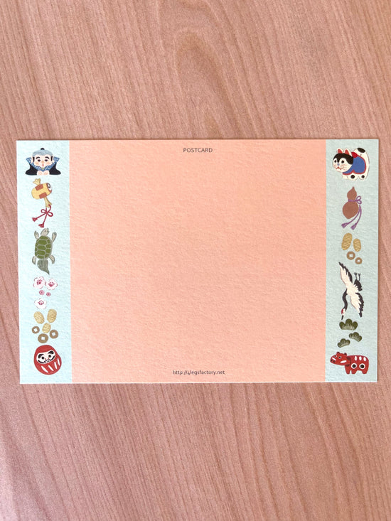 [4legs] Beckoning Cat & Good Luck Symbols postcard