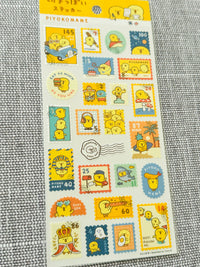 [MIND WAVE] Piyokomame, Shibanban, Gorogoronyansuke, Muu-chan Die-Cut Postage Stamp sticker sheet