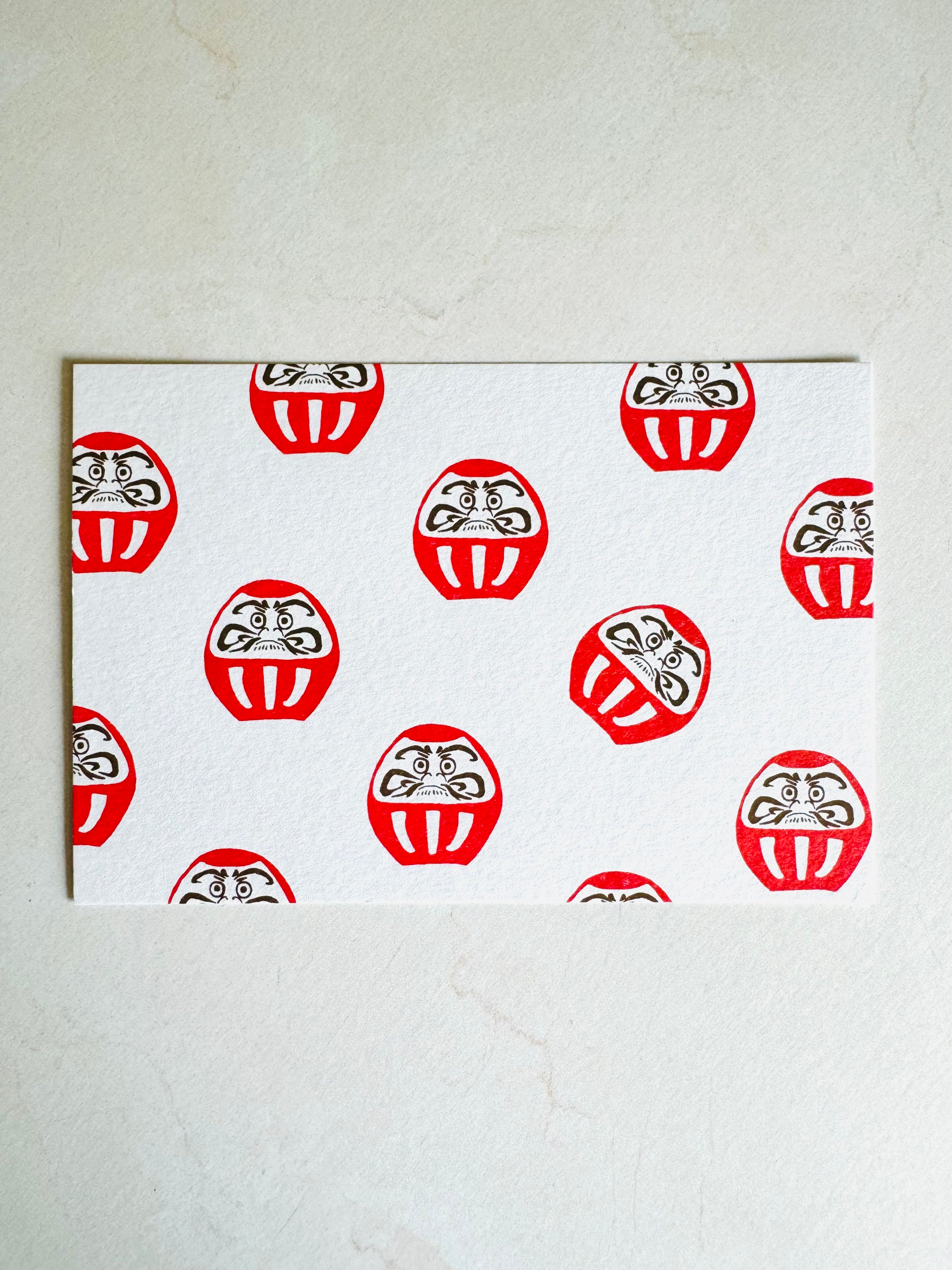 [Mizushima] Daruma Folk Toy postcard