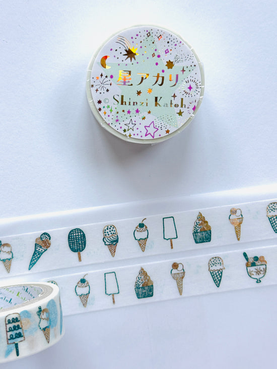 [SEAL-DO] Shinzi Katoh x HOSHI AKARI · Ice Cream washi tape