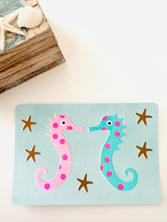[panda factory] Seahorse postcard